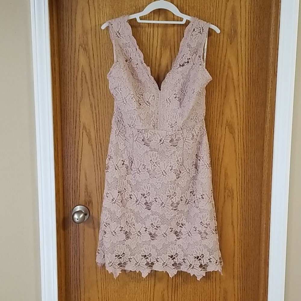 Soieblu knit lace blush pink dress Size Large